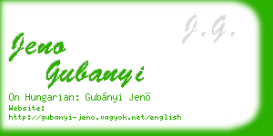 jeno gubanyi business card